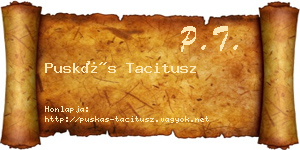 Puskás Tacitusz névjegykártya